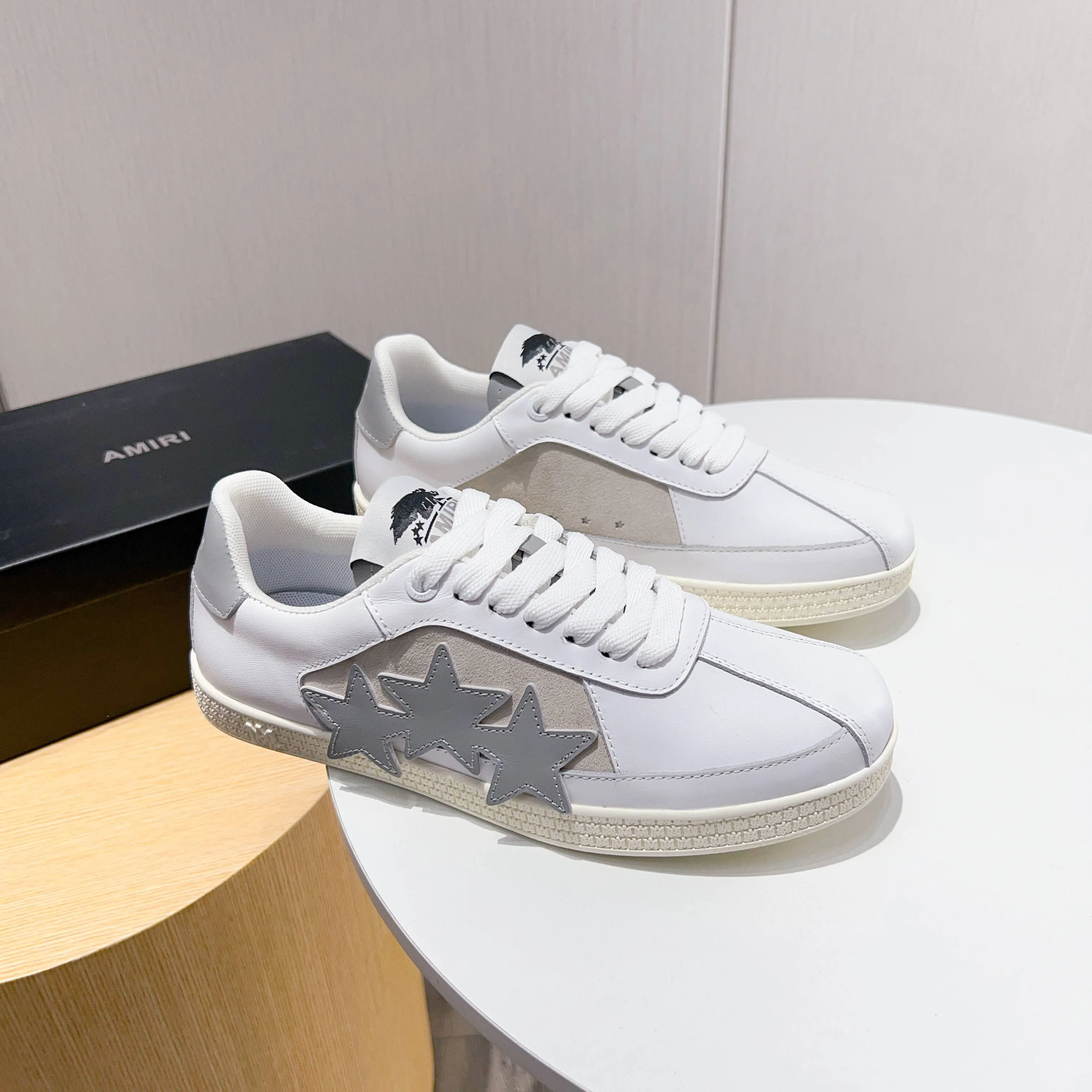 Men's shoes 💰420 [New style] 🌲🌲Balmain - New Amiri trendy shoes, low-top casual sports shoes, the same style as celebrities, made of selected pebbled cowhide and frosted cowhide, original outsole, comfortable on the feet, high-end workmanship, welcome to buy. Size: 39-45 (46 customized)